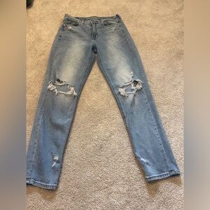 American Eagle Outfitters Blue Boyfriend Jeans Distressed Casual